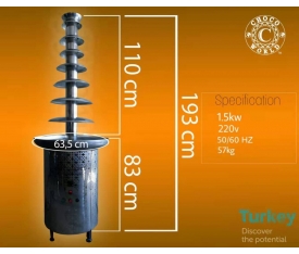 Kitchbox Endüstriyel Ticari 8 Katlı Çikolata Şelalesi (2m)